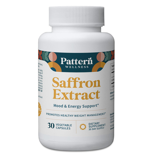 Pattern Wellness Saffron Extract Supplement – 30 Vegetable Capsules