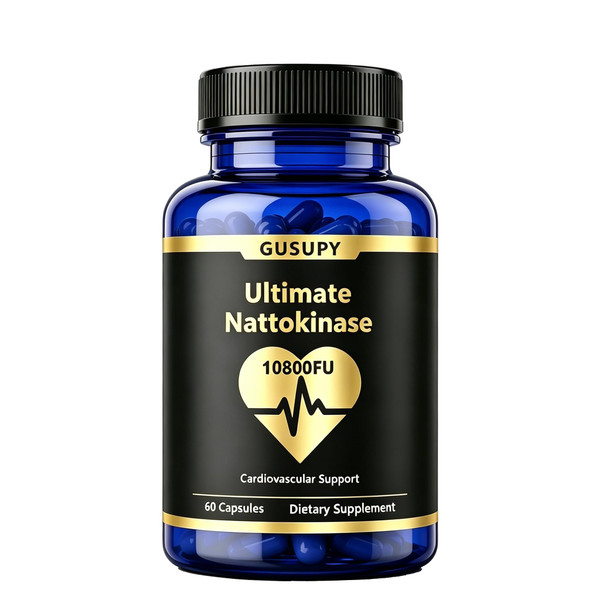 Nattokinase Supplement 10,800 FU, Odorless Fermented Soy Enzyme,60 Capsules