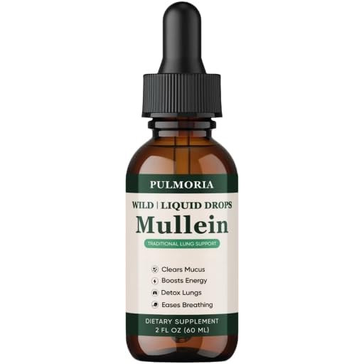Rulinal Pulmoria Wild Mullein Drops, Herbal Blend with Cordyceps, Bromelain, Ginger & Lemon Peel, Supports Seasonal Comfort & Clean Breathing – Vegan, Non-GMO, 2 Fl Oz (1)
