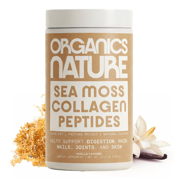 ORGANICS NATURE Collagen Peptides Powder, Irish Sea Moss, Vanilla, 380g