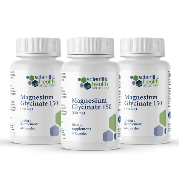 Scientific Health Solutions Magnesium Glycinate 150mg Chelated (3 Pack)
