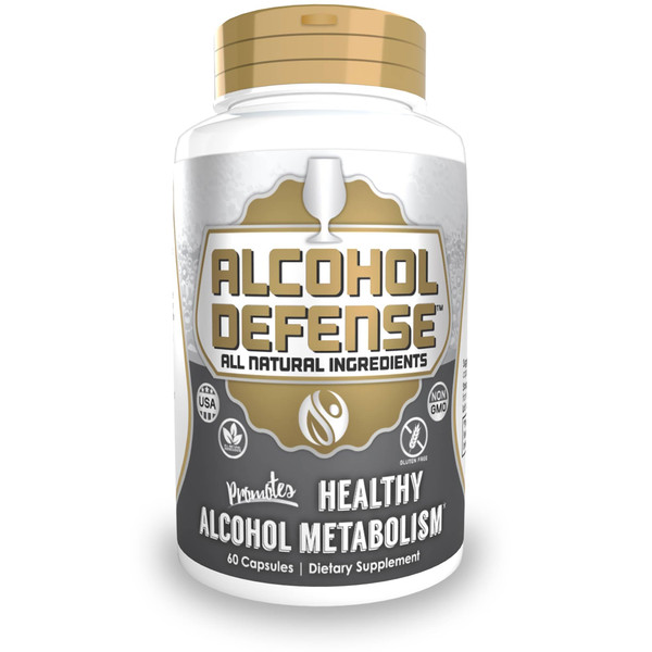Alcohol Defense Capsules | 60 Count | Promotes Healthy Alcohol Metabolism | Contains Dihydromyricetin, Ginger Extract