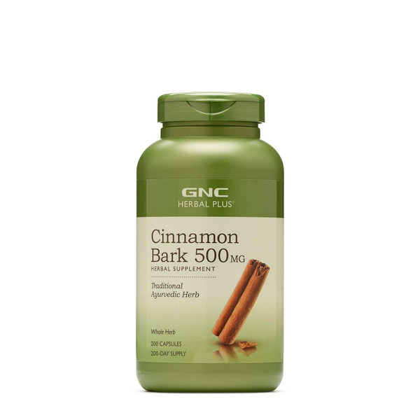 GNC Herbal Plus Cinnamon Bark 500mg Supplement, 200 Servings