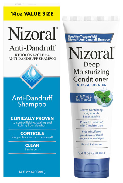 Nizoral 14 Oz Shampoo + 9.4 Oz Conditioner Bundle