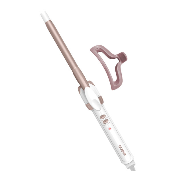 Conair Curling Iron w/Claw Clip, 1/2-in. Width, White/Rose Gold