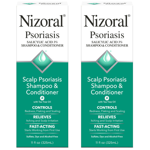 Nizoral Psoriasis Shampoo & Conditioner, 11 Oz, 2 Pk Gentle Scalp Treatment