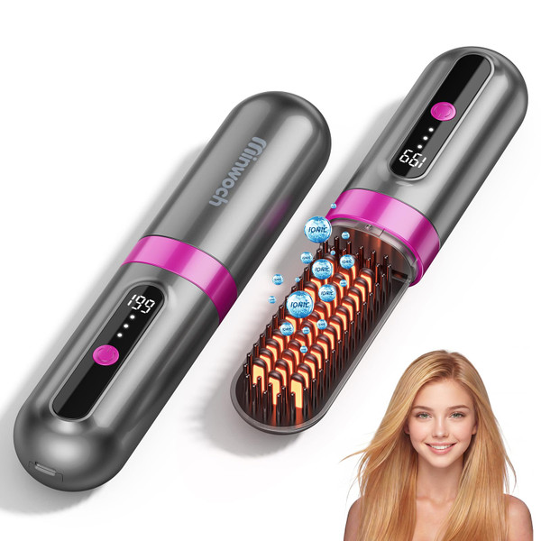 Go Brush Pro 2026 Upgraded Cordless Hair Straightener Brush for Women