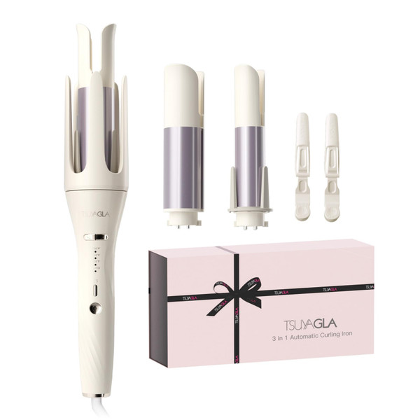 TSUYAGLA 3 in 1 Automatic Curling Iron, Hair Curlers, 1"-1.25"-1.5" Barrels