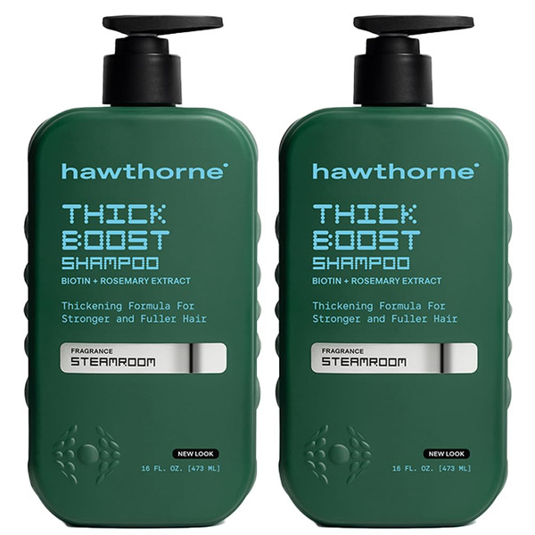 Hawthorne Men's Thickening Shampoo 2 Pack, Biotin & Saw Palmetto, 16 oz