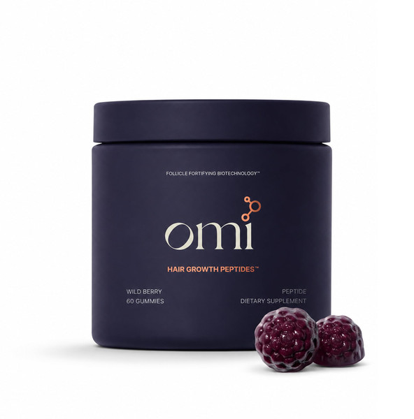 OMI - Peptides for Hair Growth, Gummies for Women with Patented Follicle Fortifying Biotechnology, Now in Delicious Wild Berry Flavor (60 Gummies)