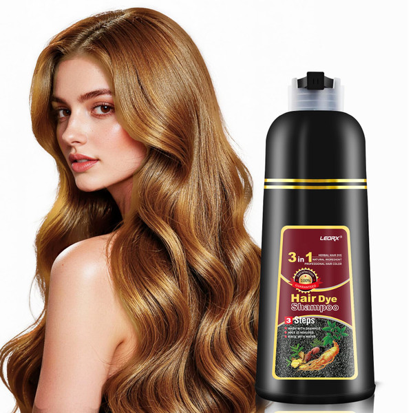 leorx Hair Dye shampoo, 3 In 1 Copper Brown Color Shampoo Hair Dye For Refresh Hair Instant Herbal Coloring Shampoo For Women&Men - Tintes Para El Cabello Profesional