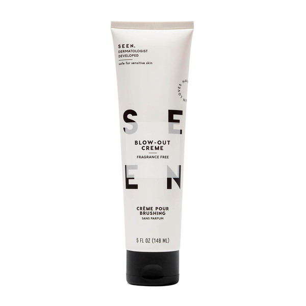 SEEN Blow-Out Creme, Fragrance Free - Non-Comedogenic Blow-Out Hair Cream - Dermatologist-Developed - Reduces Frizz- Heat Protectant- Safe for Sensitive, Eczema & Acne Prone Skin