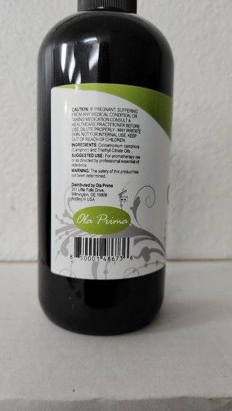 Ola Prima Camphor Essential Oil for Aromatherapy, Diffuser, Freshener (16 oz Bulk)