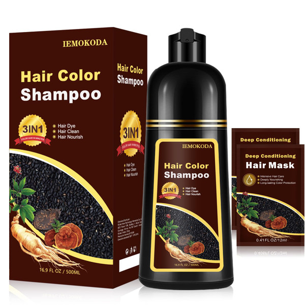 Light Brown Hair Dye Shampoo 3 in 1, Hair Color Dye for Men Women, Brown Shampoo Hair Dye in Minutes, Root Touch Up, Easy to Use, Long Lasting Effect for All Hair Types, 16.9 Fl Oz (Light Brown)
