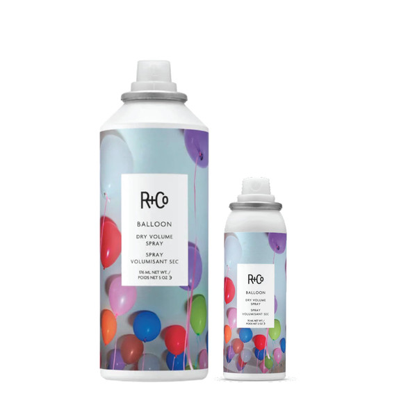 R+Co Balloon Dry Volume Spray Set | Instant Volume & Lift with Long-Lasting Hold | Adds Texture & Fullness Without Weight | Vegan + Cruelty-Free | 5oz + 2oz