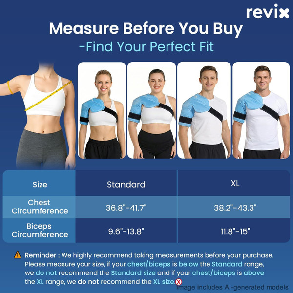 REVIX Shoulder Ice Pack Rotator Cuff Cold Therapy, Ice Packs for Injuries Reusable Gel for Shoulders Pain Relief, Bursitis and Swelling, Cold Compress Shoulder Ice Wrap