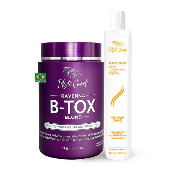 Ravenna Kit Blond Sin Formol – Hair B-tox + Anti-Residue Shampoo