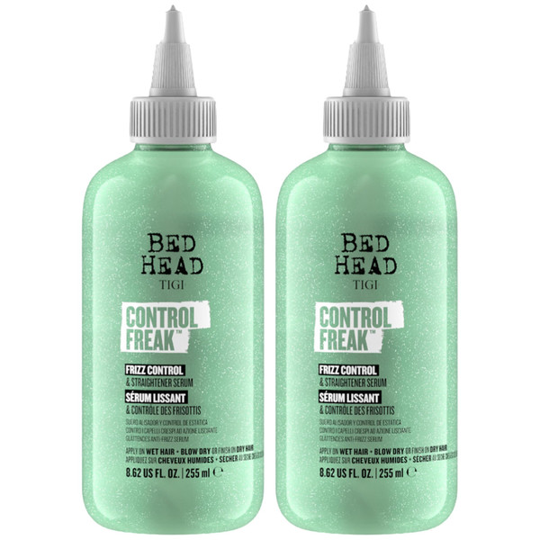TIGI Bed Head Frizz Control & Straightener Serum, Control Freak 2-Pack – Hair Serum for Soft, Frizz-Free Hair, Pineapple Fragrance, 8.62 Oz Ea