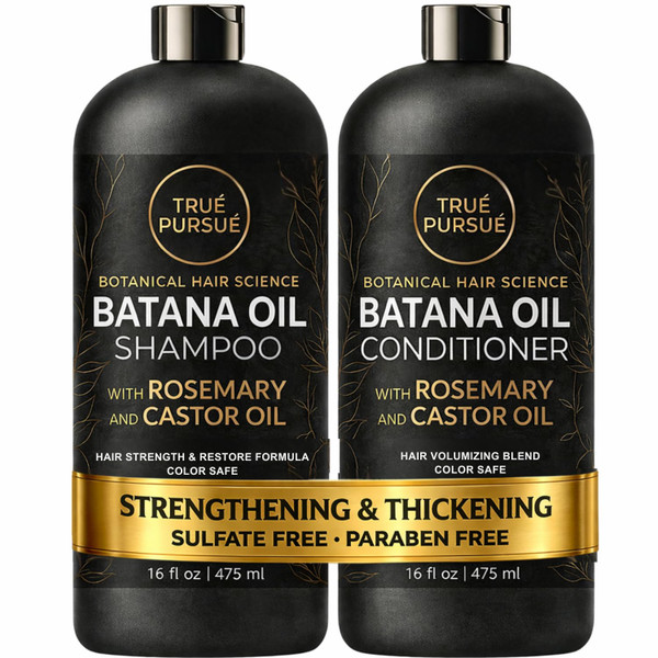 Batana Oil Hair Growth Shampoo & Conditioner Set for Dry, Damaged Hair