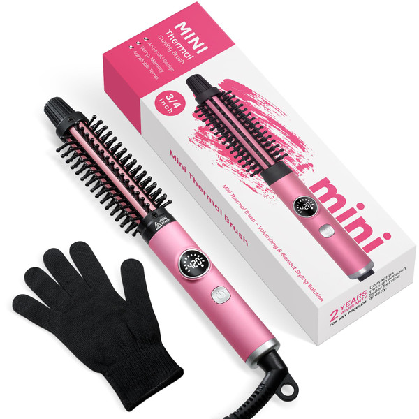Desalo 3/4 Inch Mini Thermal Brush for Short Hair, Elderly Women & Seniors