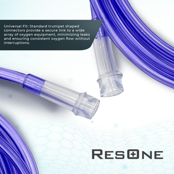 ResOne 5pk 50Ft Oxygen Supply Tubing, Crush Resistant, Standard Connectors for Nasal Cannulas, Cannula Nasal Tubing, Oxygen Concentrator - Purple