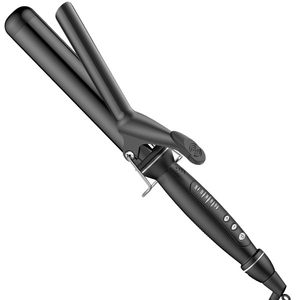 SAOSA 1 1/2 Inch Curling Iron, Tourmaline Ceramic Extra Long Barrel Curling Iron 1.5 Inch with Auto Shut-Off, Dual Voltage 110-240V Hair Curler Suitable for Travel, Including Glove