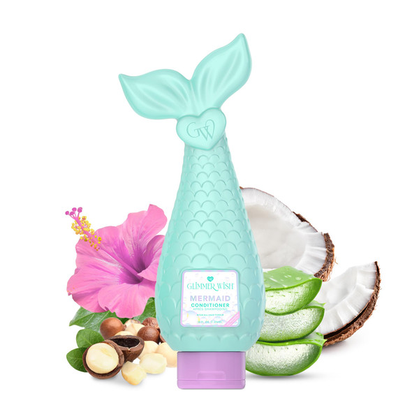 Glimmer Wish Mermaid Kids Conditioner, Paraben and Sulfate Free Conditioner for Strong and Smooth Hair, Kids Hair Care, Tropical Beach Scent, 12 Fl Oz