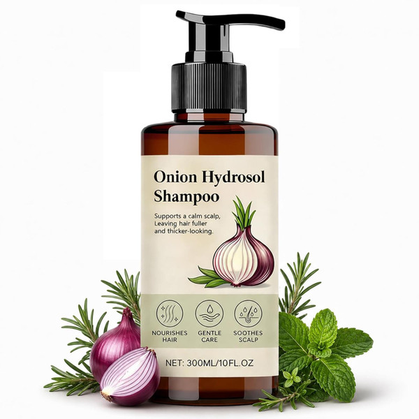 Onion Hydrosol Shampoo for Hair Growth, Onion Shampoo with Rosemary, Biotin & Mint, Hair Loss, Thinning and Healthier Thicker hair, for Women and Men, Nourishing, 10oz/300ml(1)