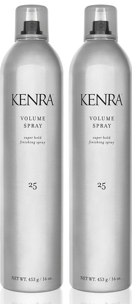 Kenra Professional Volume Spray 25 50% | Super Hold Finishing & Styling Hairspray | Flake-free & Fast-drying | Wind & Humidity Resistance | All Hair Types | 16 oz (2-Pack)