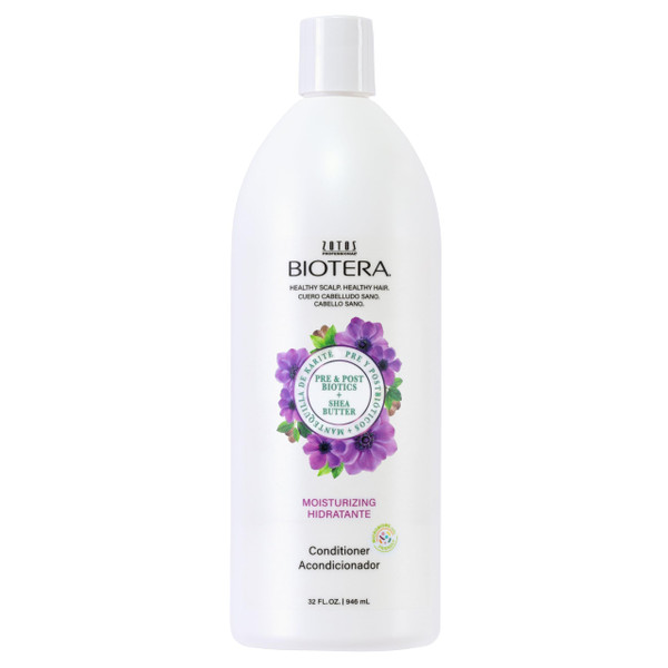 Biotera Moisturizing Conditioner for Dry, Fine Hair - Lightweight Hydration with Coconut & Shea Butter, Restores & Nourishes Moisture, Enhances Shine & Softness, Color-Safe, Vegan, 32 Fl Oz