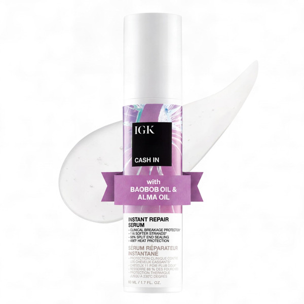 IGK Cash In Instant Repair Hair Serum, Split End + Heat Protection, 1.7 Oz