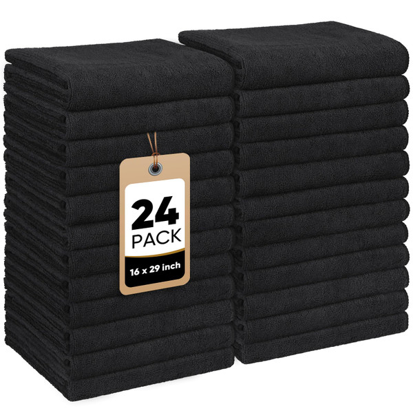 HOMEXCEL 24PK Salon Towels, 16"x29", Microfiber Super Absorbent Hand Towel