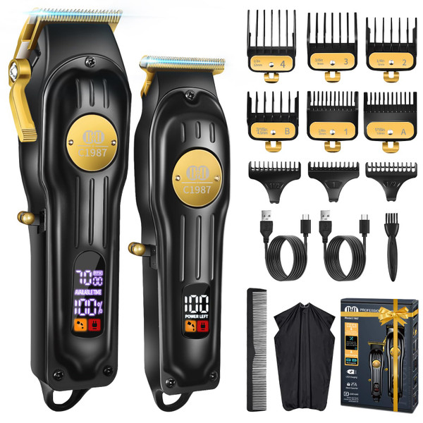 CIICII Mens Hair Clippers and Trimmers Set, Cordless Barber Haircut Kit