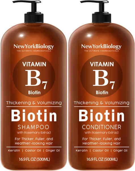 New York Biology Biotin Shampoo & Conditioner Set - 16.9 Fl Oz