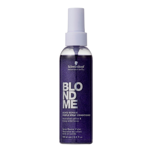 BlondMe Bond Repair Purple Spray Conditioner for Blonde Hair, 5 Fl Oz | Neutralize Yellow & Brassy Tones | Strengthen, Repair, & Prevent Breakage | For Moisturized, Healthy-Looking Cool-Toned Blondes