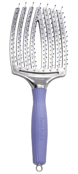 Olivia Garden Fingerbrush Curved and Vented Paddle Brush for Blow Drying - Ideal for Styling and Detangling All Hair Types - Scalp Massager Brush, Large