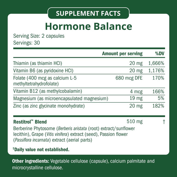 Semaine Hormone Balance – Clearer Skin, Enhanced Moods, Deeper Sleep & Happier Hormones. Hormone-Free, Vegan Capsule, Multi-Symptom Support (60 ct)