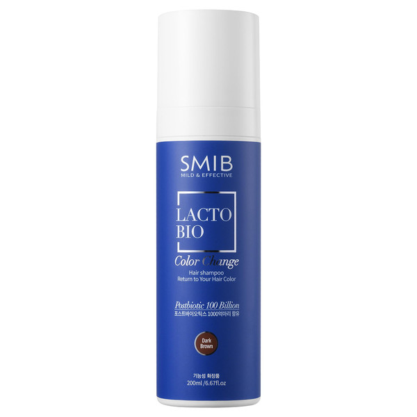 SMIB Lactobio Hair Dye Shampoo,Gray Color Care,6.76 fl oz,Dark Brown