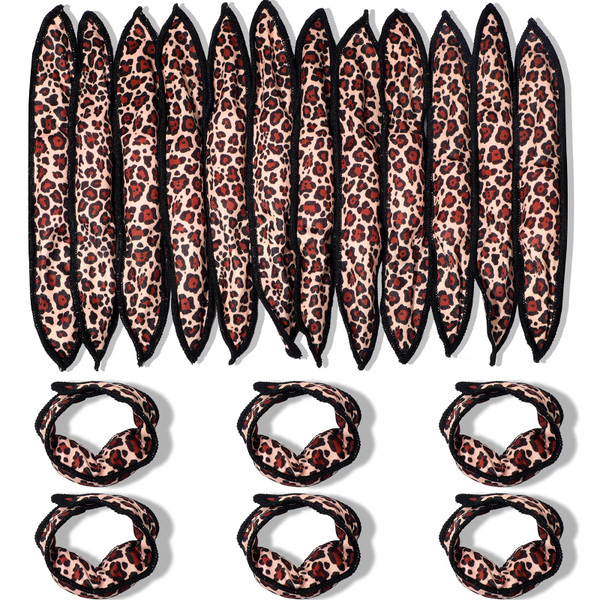 Syhood 48 Pcs Soft Hair Curlers Heatless, Cloth Cover, Leopard