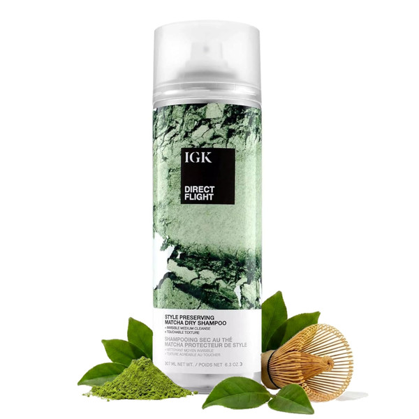IGK Direct Flight Matcha Dry Shampoo, Absorbs Oil + Adds Volume, 6.3 Oz