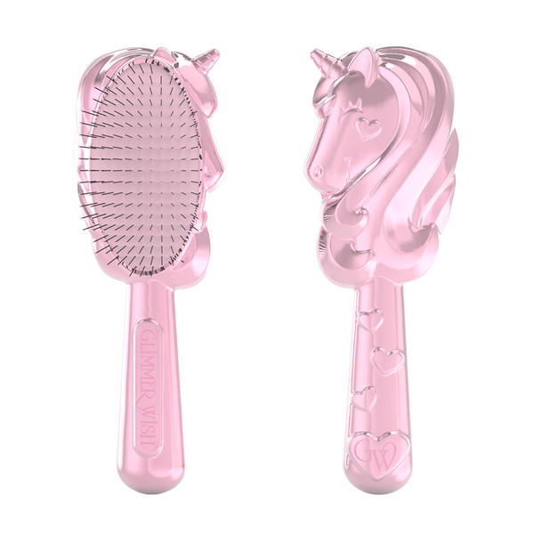 Glimmer Wish Unicorn Hair Detangler Brush for Kids – Gentle & Soft Bristles for Tangle-Free Locks – Anti-Frizz & Anti-Static – Hairbrush for Wet or Dry Use, Hair Brush for Girls and Women