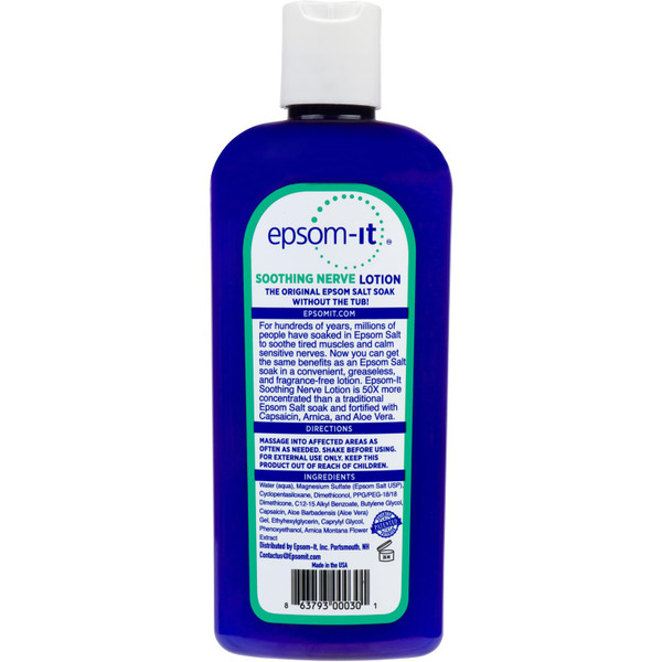 Epsom-It Soothing Nerve Lotion & Nerve Rollerball - Epsom Salt Magnesium Lotion, Topical Magnesium Cream with Capsaicin & Arnica to Provide Comfort for Legs, Knee and Feet, 8.0 oz.