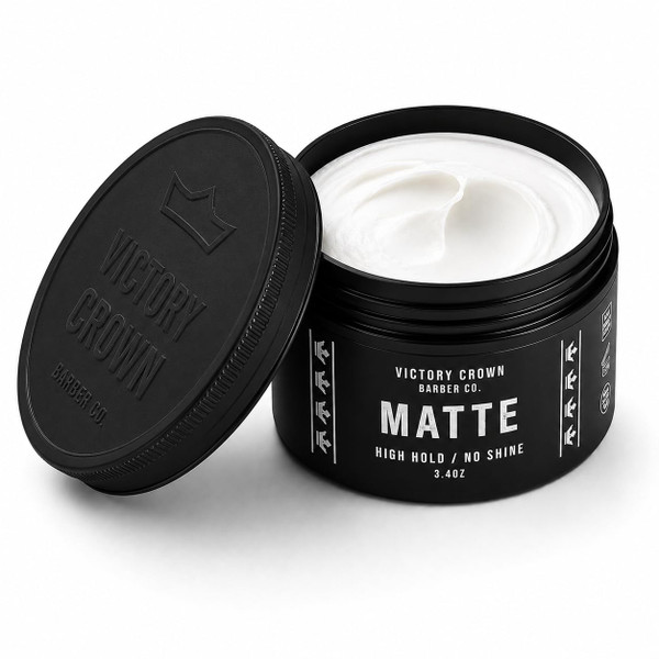 Victory Crown Matte Pomade – High Hold, No Shine Styling Wax, 3.4 oz