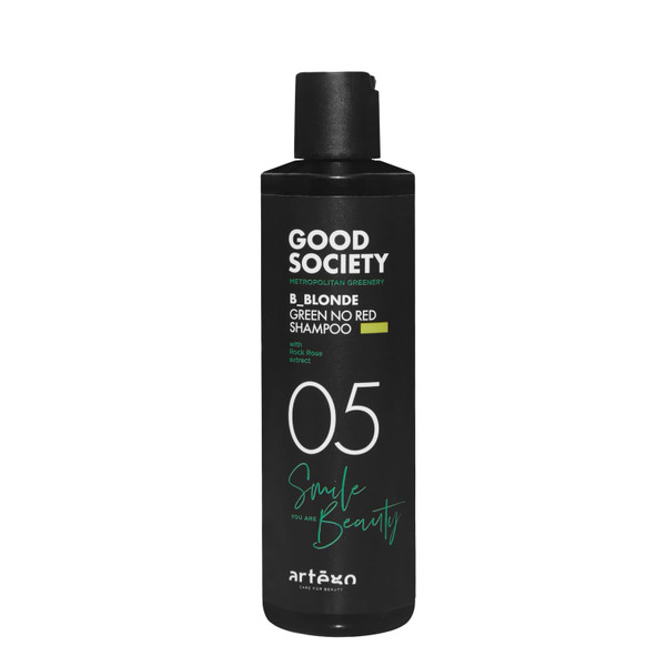Artègo Good Society B_Blonde Green No Red Shampoo (8.5 fl oz) – Tone Neutralizing Shampoo for Blonde, Brunette, Bleached & White Hair