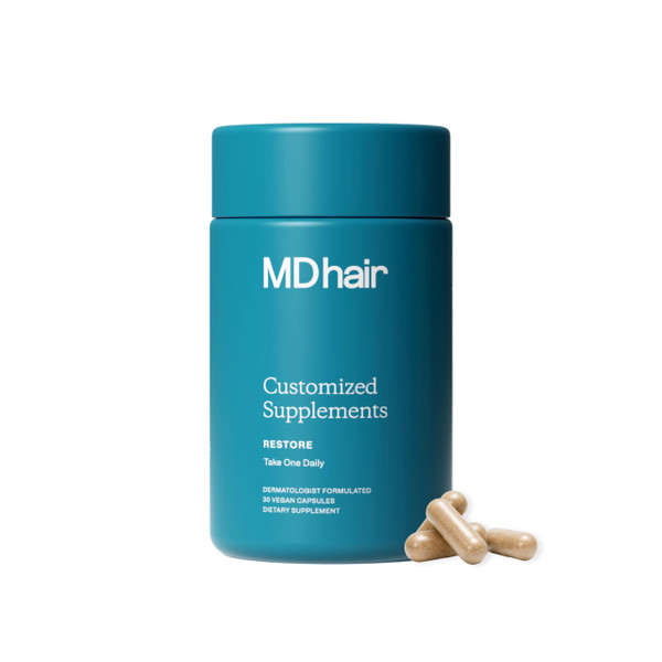 MDhair Restore Supplements – Hair Growth Vitamins with Biotin & Iron