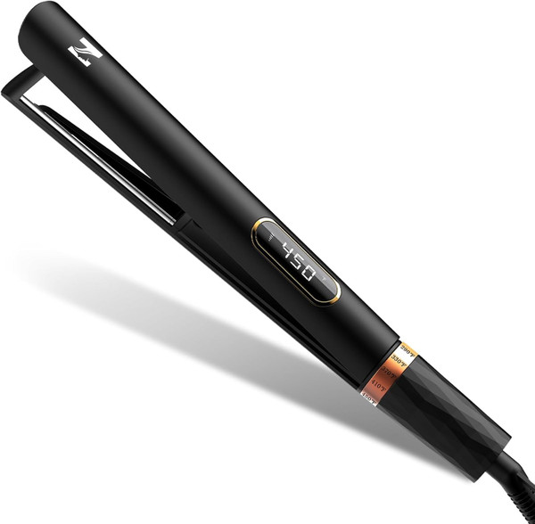 Nicebay Titanium Flat Iron Hair Straightener and Curler 2 in 1,Fast Heating