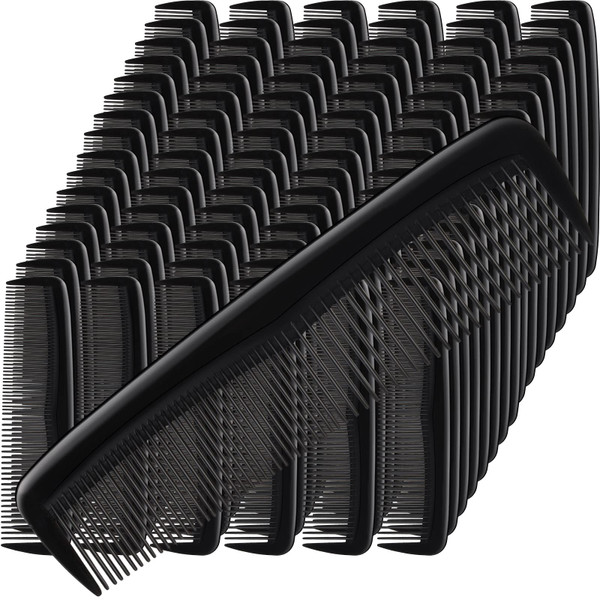 150 Pcs Combs Bulk, 5" Black Fine and Wide Tooth Plastic Comb for Women Men