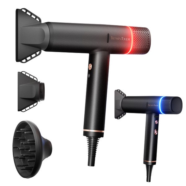 Professional Ionic Hair Dryer with Diffuser,150000 RPM High-Speed Ionic Low Noise Blow Dryer, Powerful 1600 Watt Motor for Fast Drying and Straight & Wavy Hair, Lightweight