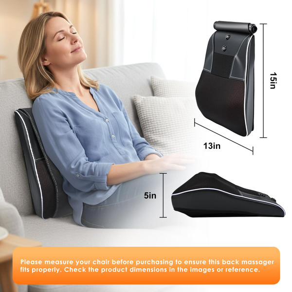 hlthsky Shiatsu Neck and Back Massager with Heat,Neck Massager for Pain Relief deep Tissue,3D Kneading Massage Pillow for Back,Shoulder,Leg,Gifts for Mom,Dad,Women (Black)