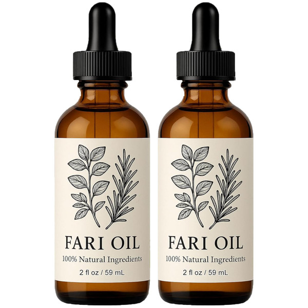 Fari Oil Hair Growth Oil, Organic Holistic Hair Oils for Men with Herbal Infusion Botanical Scalp, Pure Natural Plant-Based Formula, Daily Nourishment for Dry Scalp & Edges (2 PCS)